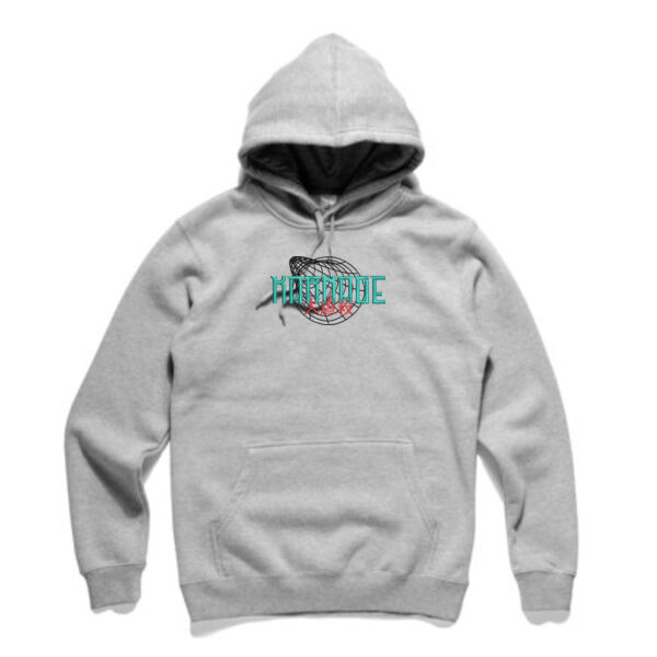Grey Embroidered Kanji Hoodie Thumbnail
